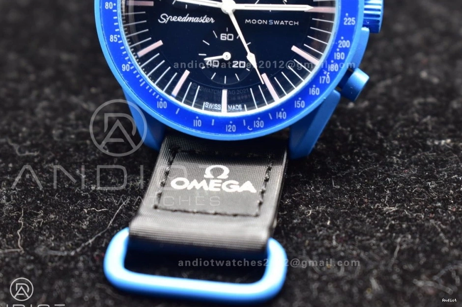 Reliable 1179 Moonwatch Omega Strap Neptune Nylon on x Mission to Swatch Quartz Bioceramic 0717